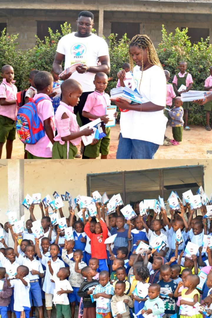 Distribution of 1500 exercise books to 500 studentsof Ozizza community in Ebonyi State.